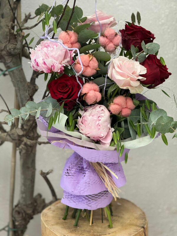 Bouquet coton rose