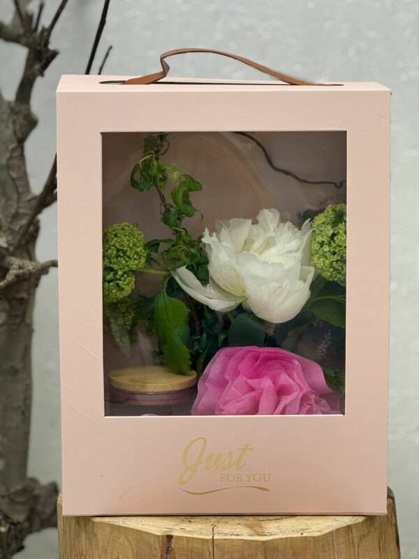 Box Flowers je t'aime Maman bougie et pivoine Stock Limité