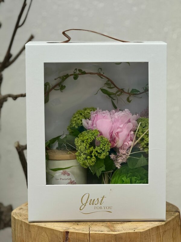 Box Flowers je t'aime Maman bougie et pivoine Stock Limité