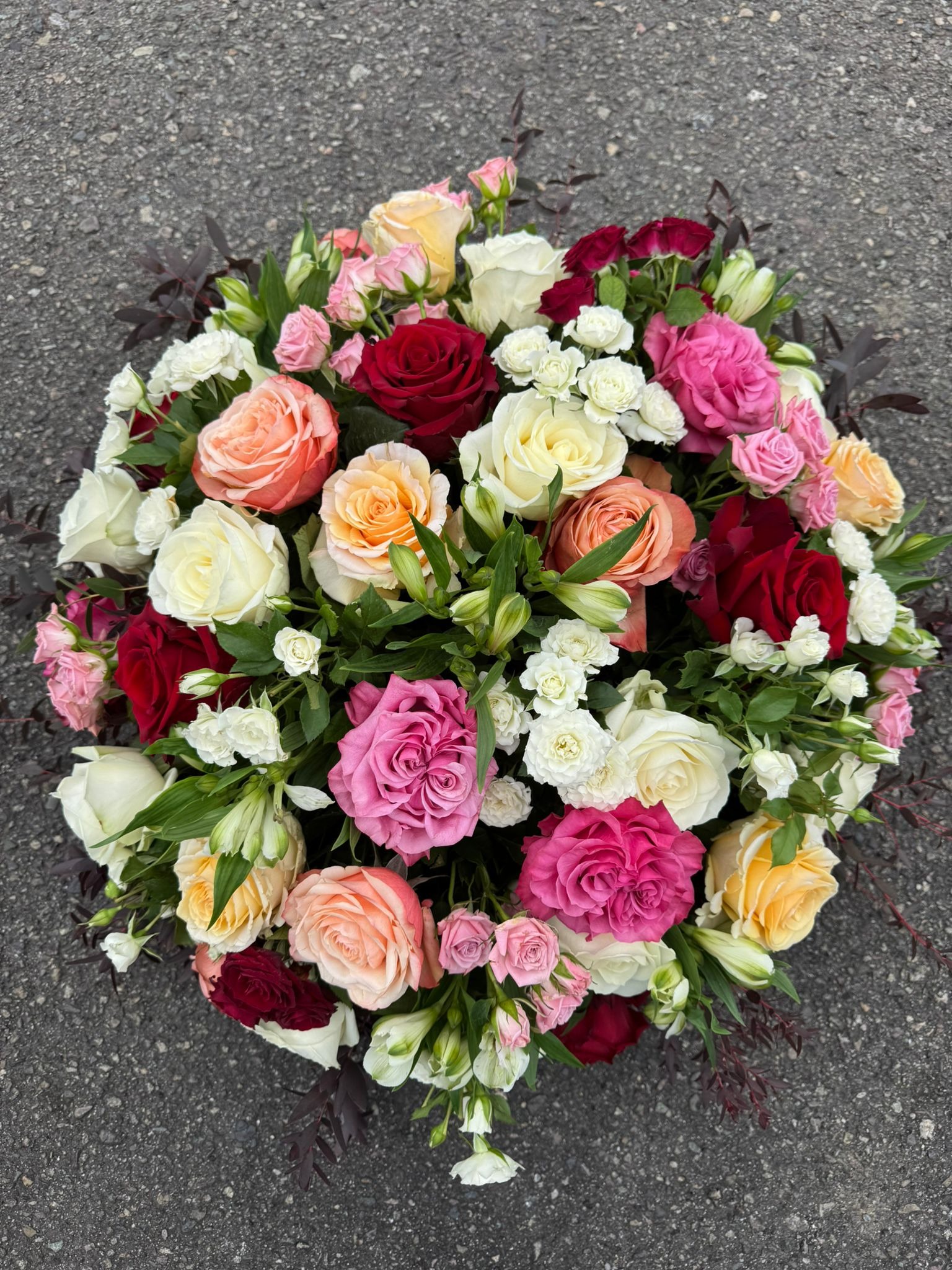 Coussin caresse de roses